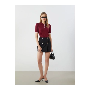 Beli Lastikli Düğmeli Mini Etek