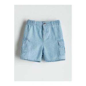 Beli Lastikli Erkek Bebek Jean Şort