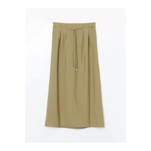 Beli Lastikli Keten Görünümlü Etek