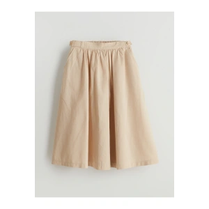 Beli Lastikli Keten Karışımlı Genç Kız Etek