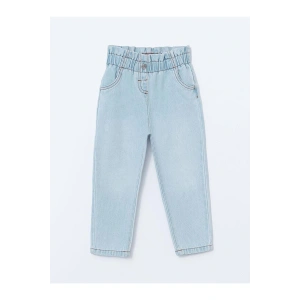 Beli Lastikli Kız Çocuk Jean Pantolon