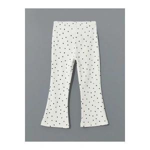 Beli Lastikli Puantiyeli Kız Çocuk İspanyol Paça Tayt