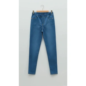 Beli Lastikli Super Skinny Fit Kız Çocuk Jean Pantolon