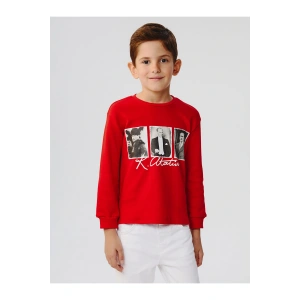 Bisiklet Yaka Atatürk Baskılı Erkek Çocuk Tişört