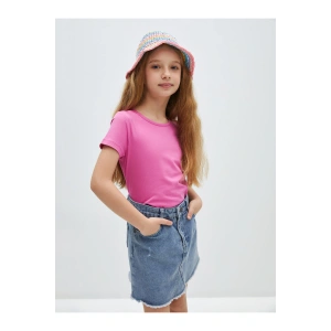 Bisiklet Yaka Basic Kısa Kollu Kız Çocuk Tişört