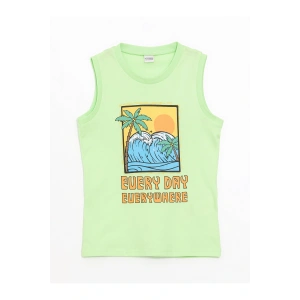 Bisiklet Yaka Baskılı Erkek Çocuk Atlet