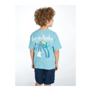 Bisiklet Yaka Baskılı Erkek Çocuk Tişört (S5)