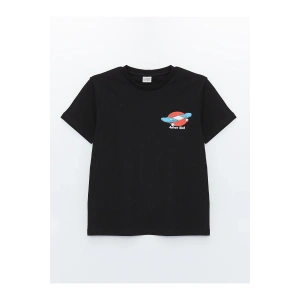 Bisiklet Yaka Baskılı Kısa Kollu Erkek Çocuk Tişört