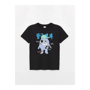 Bisiklet Yaka Baskılı Kısa Kollu Erkek Çocuk Tişört