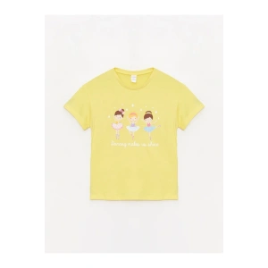 Bisiklet Yaka Baskılı Kısa Kollu Kız Bebek Tişört