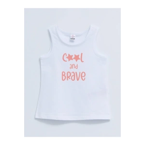 Bisiklet Yaka Baskılı Kız Bebek Atlet