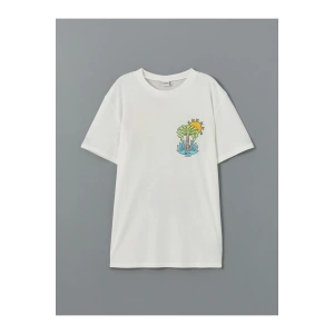 Bisiklet Yaka Baskılı Penye Erkek Çocuk Tişört