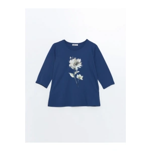 Bisiklet Yaka Çiçekli Kadın Bluz