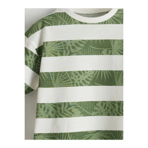 Bisiklet Yaka Çizgili Penye Erkek Çocuk Tişört