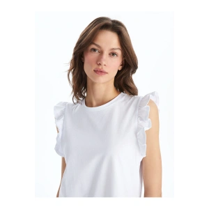 Bisiklet Yaka Düz Kısa Kollu Kadın Tişört