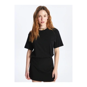 Bisiklet Yaka Düz Kısa Kollu Kadın Tişört