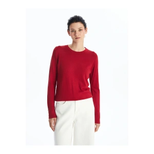 Bisiklet Yaka Düz Uzun Kollu Kadın Triko Kazak