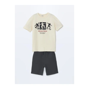 Bisiklet Yaka Erkek Çocuk Tişört Ve Şort (S5)