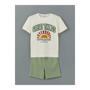 Bisiklet Yaka Erkek Çocuk Tişört Ve Şort (S5)
