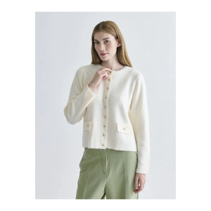 Bisiklet Yaka Kadın Triko Hırka