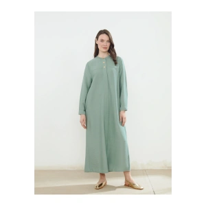 Bisiklet Yaka Keten Görünümlü Ferace