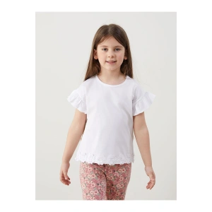 Bisiklet Yaka Kısa Kollu Basic Kız Çocuk Tişört (S5)