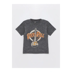 Bisiklet Yaka Kısa Kollu Baskılı Erkek Bebek Tişört