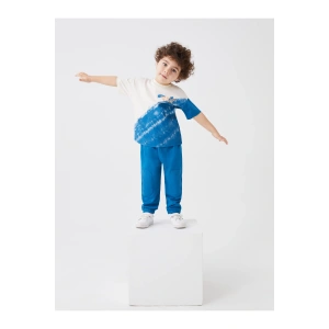 Bisiklet Yaka Kısa Kollu Baskılı Erkek Bebek Tişört Ve Eşofman Alt 2li Takım