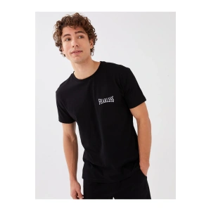 Bisiklet Yaka Kısa Kollu Baskılı Penye Erkek Tişört