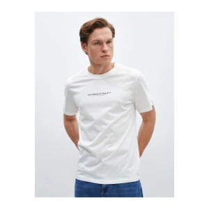 Bisiklet Yaka Kısa Kollu Baskılı Penye Erkek Tişört