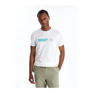 Bisiklet Yaka Kısa Kollu Baskılı Penye Erkek Tişört