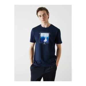 Bisiklet Yaka Kısa Kollu Baskılı Penye Erkek Tişört