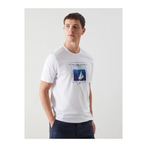 Bisiklet Yaka Kısa Kollu Baskılı Penye Erkek Tişört