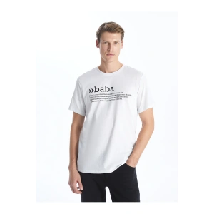 Bisiklet Yaka Kısa Kollu Baskılı Penye Erkek Tişört