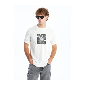 Bisiklet Yaka Kisa Kollu Baskili Penye Erkek Tisort - S52875Z8