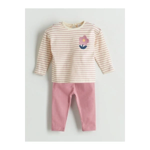 Bisiklet Yaka Kız Bebek Bluz ve Tayt 2li