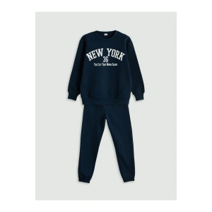 Bisiklet Yaka New York Baskılı Erkek Çocuk Eşofman Takımı