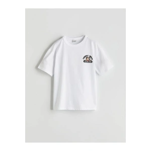 Bisiklet Yaka Nostaljik Maymun Baskılı Erkek Çocuk Tişört