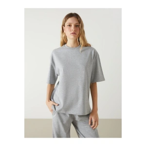 Bisiklet Yaka Oversize Kadın Tişört (S5)