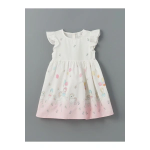 Bisiklet Yaka Poplin Kız Çocuk Elbise (S5)
