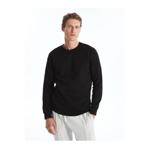 Bisiklet Yaka Uzun Kollu Erkek Kalın Sweatshirt (W4)