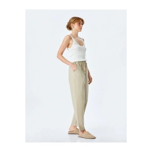 Cepli Beli Bağcıklı Bej Kadın Pantolon 5SAK40277PW