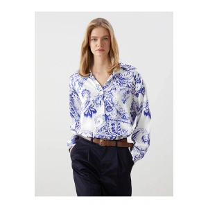 Cicekli Oversize Kadin Gomlek - S5HV99Z8