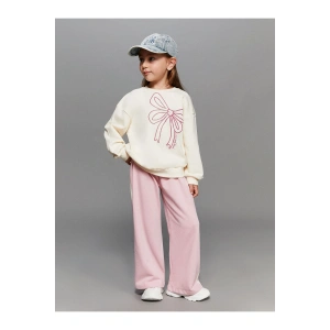 Çizgi Desenli Kız Çocuk Eşofman Altı