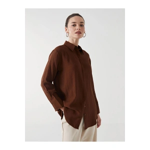 Dokulu Krinkle Kadın Gömlek Tunik