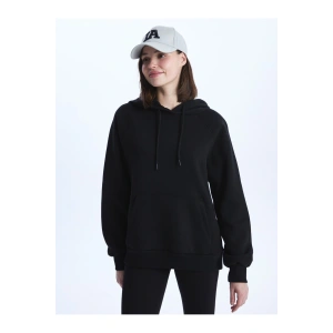 Düz Uzun Kollu Oversize Kadın Hoodie