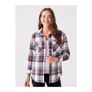 Ekose Uzun Kollu Hamile Oduncu Gömlek Ceket