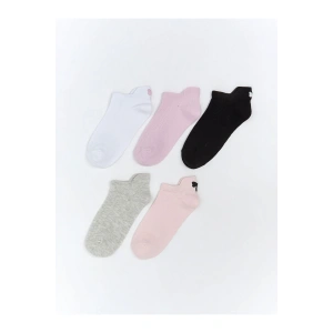 Fiyonk Nakışlı Kız Çocuk Patik Çorap 5li