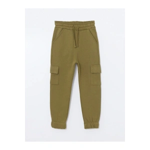 Haki Beli Lastikli Kalın Basic Erkek Çocuk Jogger Eşofman Altı