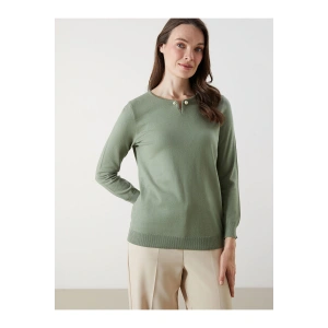 Haki Bisiklet Yaka Kadın Triko Kazak